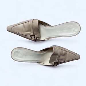 Burberry Tan Leather Mules